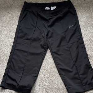 Nike Black Capri Track Pants with White Swoosh